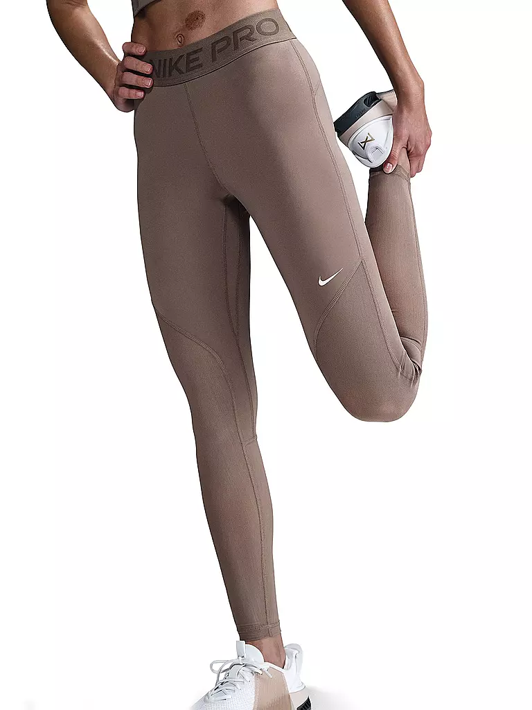 NIKE | Mallas de fitness para mujer NP DF GG Mesh | Marrón