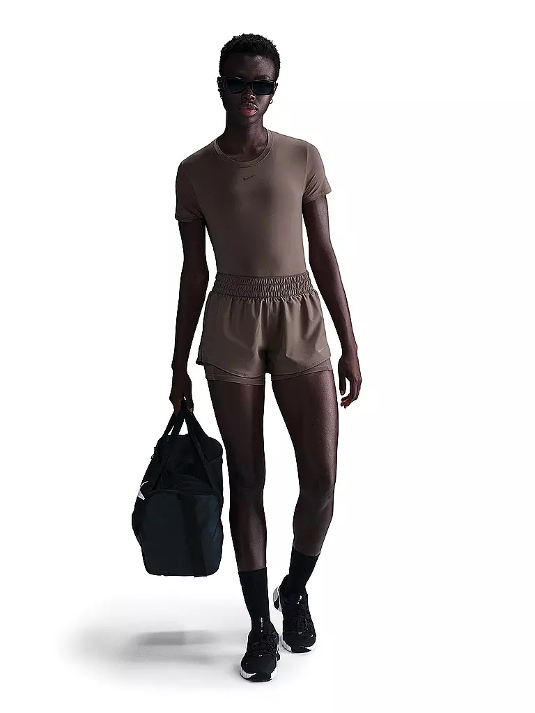 NIKE | Pantalón corto de fitness para mujer One 2in1 de 3 pulgadas | Marrón
