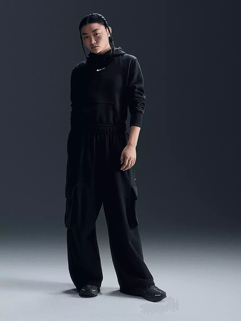 NIKE | Sudadera con capucha de fitness para mujer Sportswear Phoenix Fleece | Negro