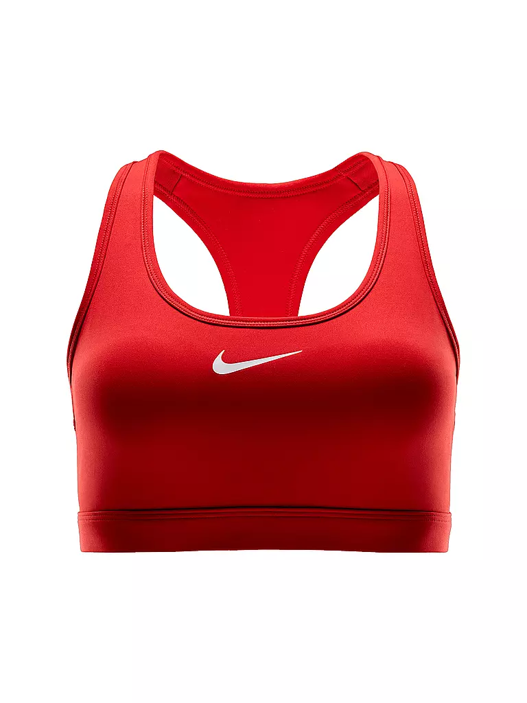 NIKE | Sujetador deportivo Swoosh de sujeción media para mujer | Rojo
