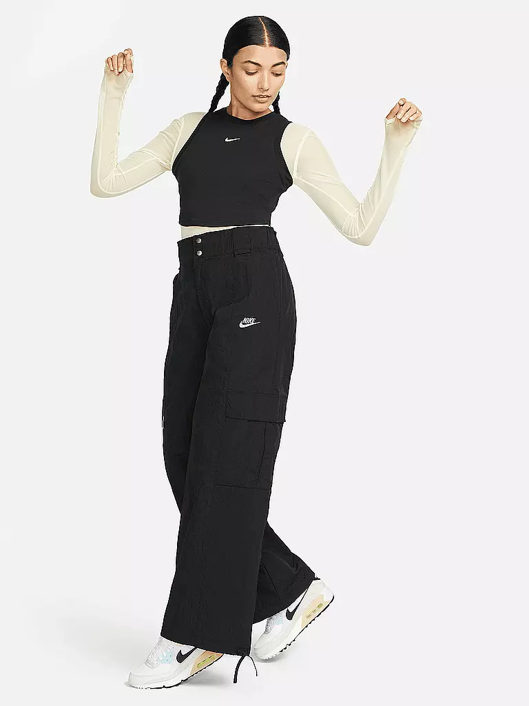 NIKE | Top corto de punto Chill Sportswear para mujer | Negro