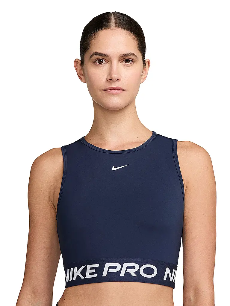 NIKE | Top de fitness Pro cropped para mujer | Azul oscuro