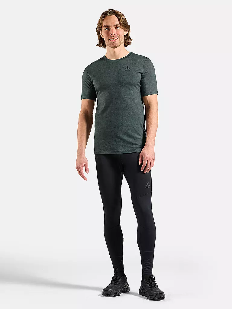 ODLO | Camiseta de hombre Merino 200 | Verde oscuro