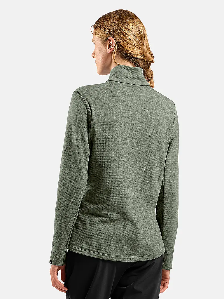 ODLO | Camiseta de running con cremallera y forro polar tipo rejilla para mujer | 