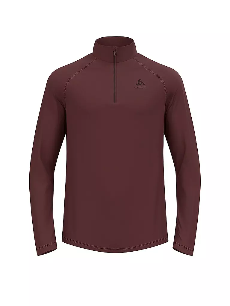 ODLO | Camiseta interior con cremallera Besso de capa intermedia para hombre | Marrón