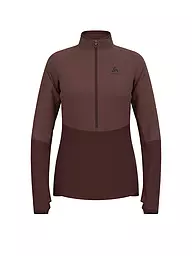 ODLO | Camiseta interior con cremallera para mujer Descent Ceramiwarm | Marrón