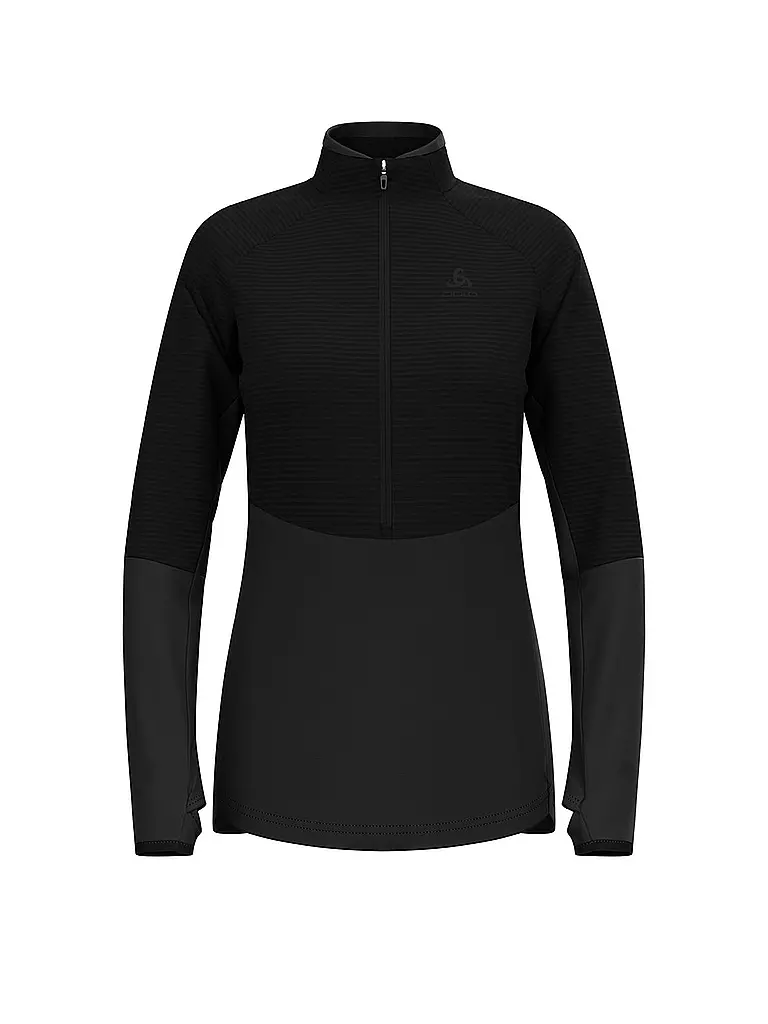 ODLO | Camiseta interior con cremallera para mujer Descent Ceramiwarm | Negro