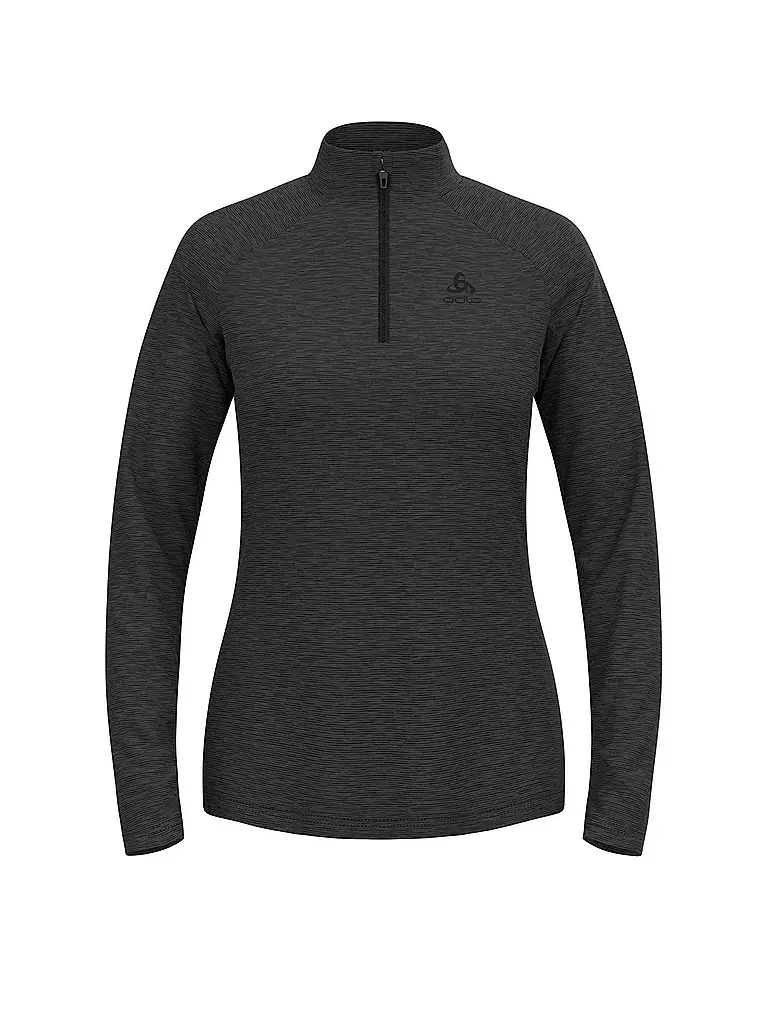 ODLO | Camiseta interior con cremallera para mujer Essentials Ceramiwarm | Negro