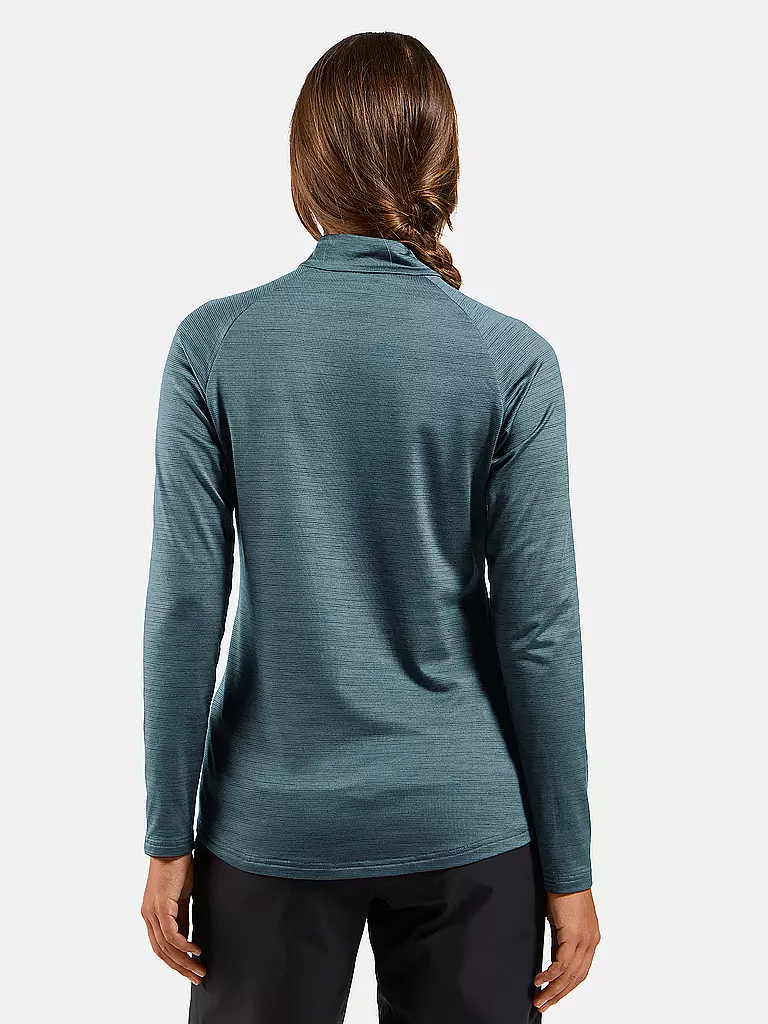 ODLO | Camiseta interior con cremallera para mujer Essentials Ceramiwarm | Azul