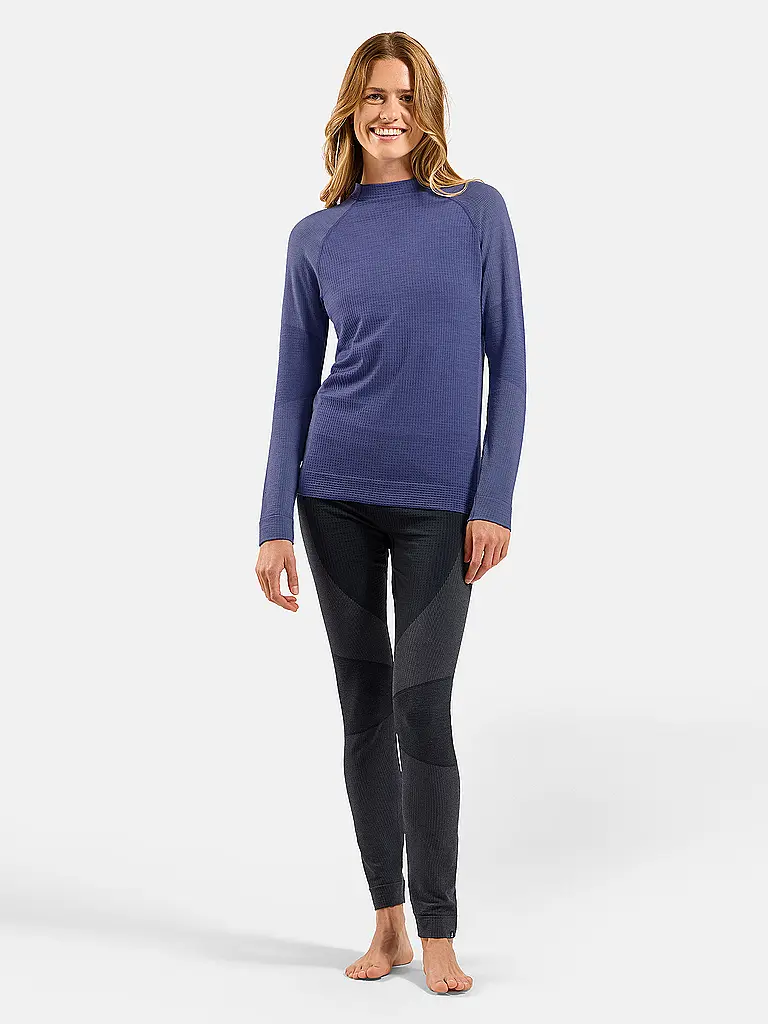 ODLO | Camiseta interior de mujer Natural Merino 260 1/2 Zip | Azul