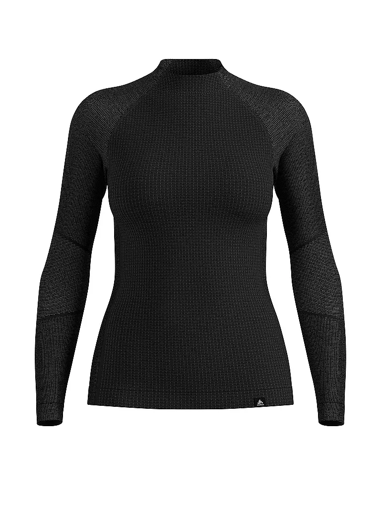 ODLO | Camiseta interior de mujer Natural Merino 260 con media cremallera | Negro