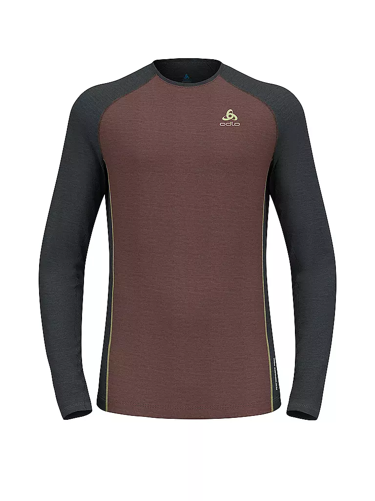 ODLO | Camiseta interior funcional de hombre Performance Wool 150 | Rojo oscuro