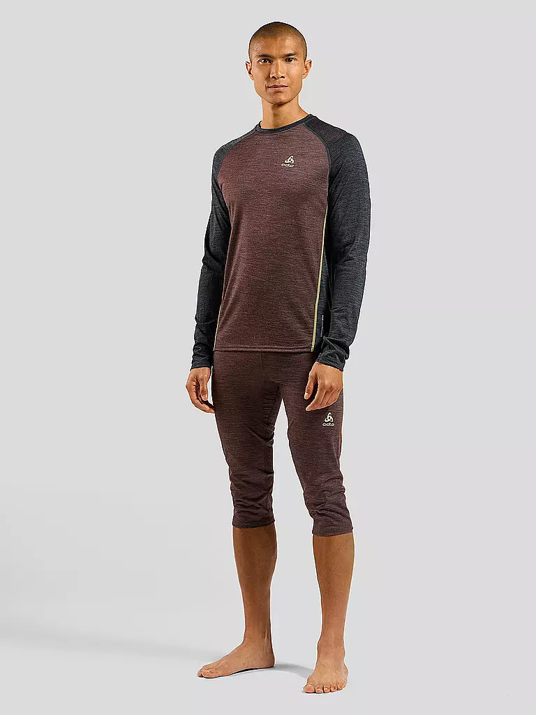 ODLO | Camiseta interior funcional de hombre Performance Wool 150 | Rojo oscuro