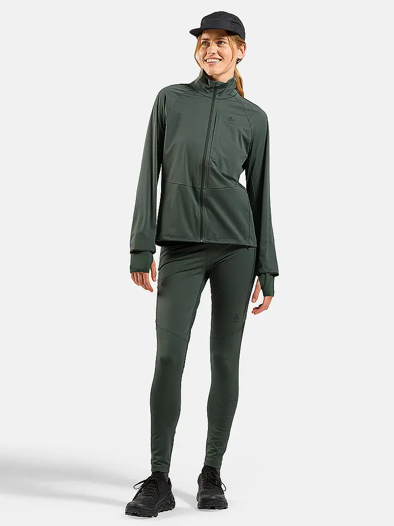 ODLO | Chaqueta de running para mujer Zeroweight Pro Warm Reflective | Verde oscuro