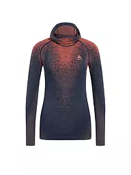 ODLO | Damen Unterziehshirt POW Blackcomb Base Layer mit Gesichtsschutz  | Azul oscuro