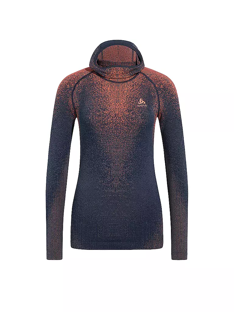 ODLO | Damen Unterziehshirt POW Blackcomb Base Layer mit Gesichtsschutz  | Azul oscuro