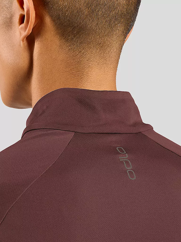 ODLO | Herren Laufshirt Essentials Ceramiwarm | Rojo oscuro
