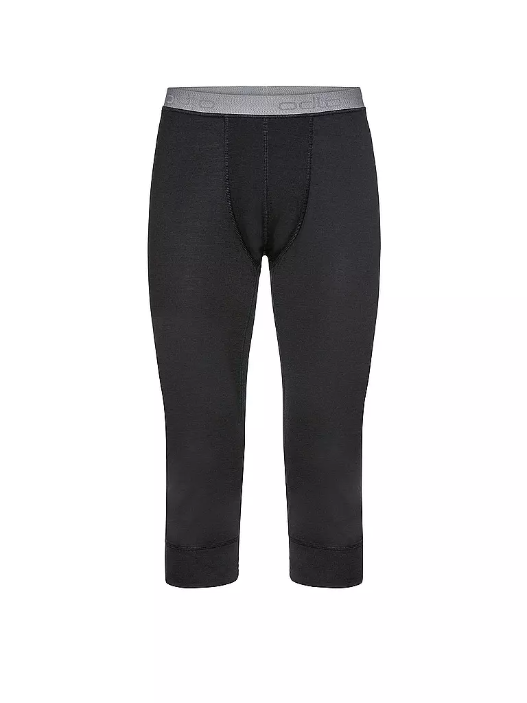 ODLO | Pantalón interior 3/4 para hombre Natural 100% Merino Warm | Negro