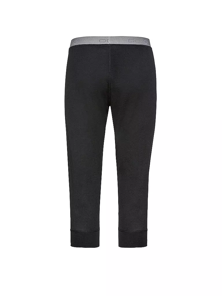 ODLO | Pantalón interior 3/4 para hombre Natural 100% Merino Warm | Negro