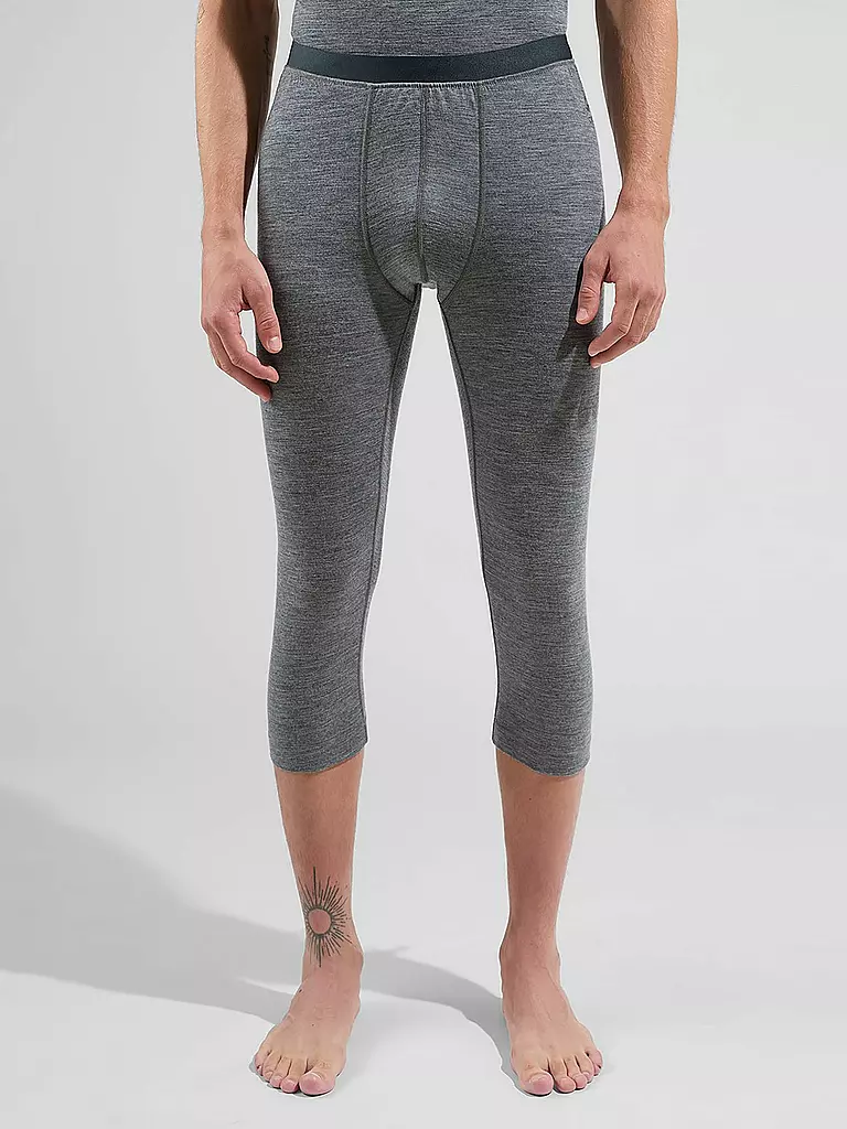 ODLO | Pantalones interiores 3/4 de merino 200 para hombre | Gris claro