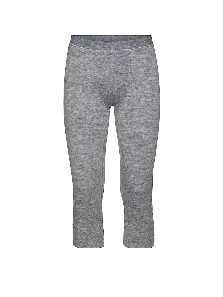ODLO | Pantalones interiores para hombre Natural 100% Merino Warm 3/4 | Gris