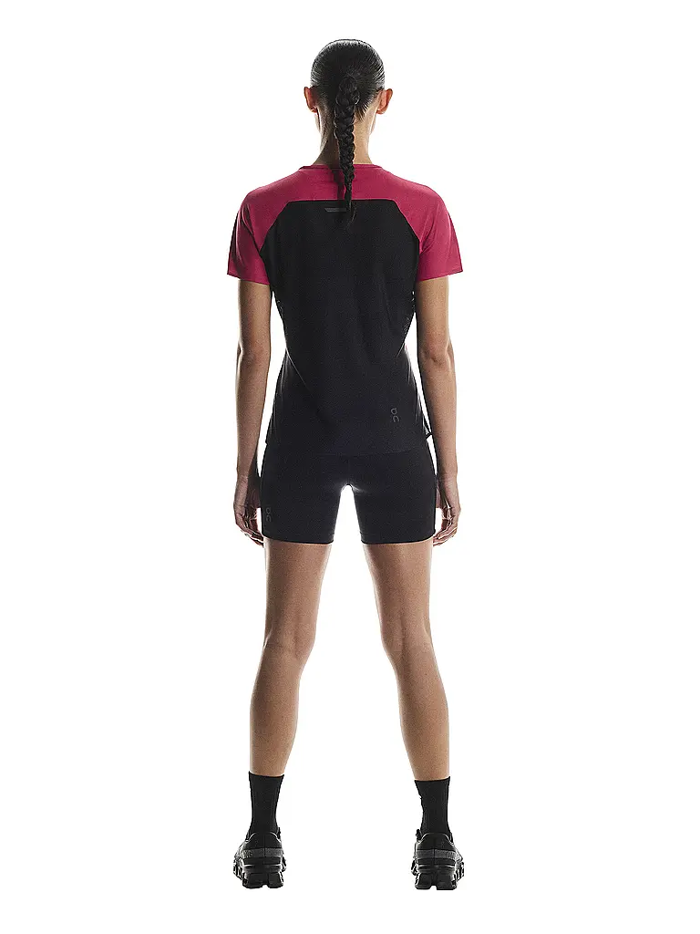 ON | Camiseta de running Performance-T para mujer | Rojo oscuro