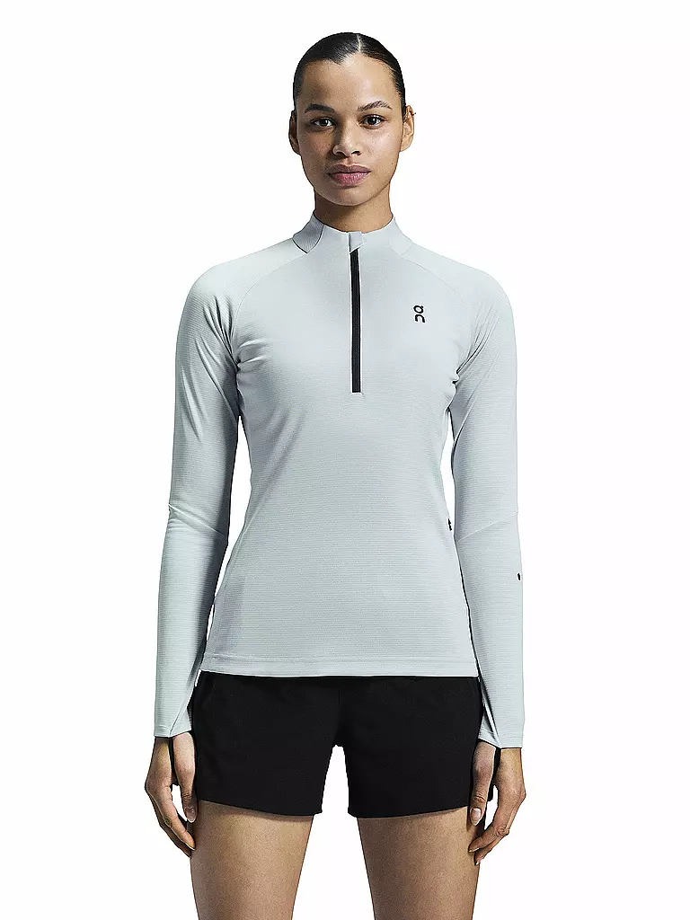 ON | Damen Funktions Zipshirt Climate | Gris claro