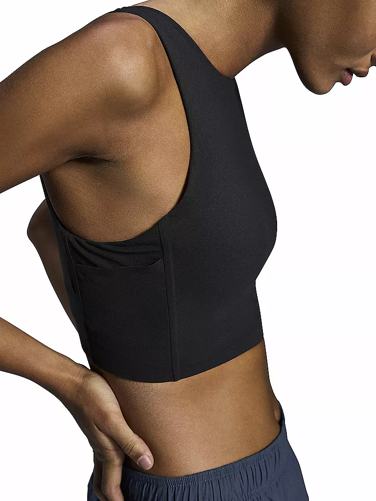 ON | Damen Laufshirt Core 2in1 Crop | Negro