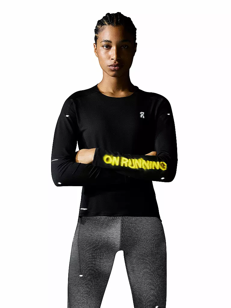 ON | Damen Laufshirt Performance Long-T Lumos  | Negro