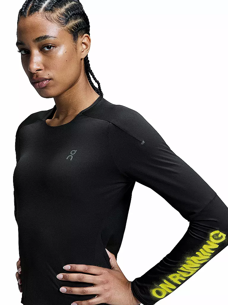 ON | Damen Laufshirt Performance Long-T Lumos  | Negro
