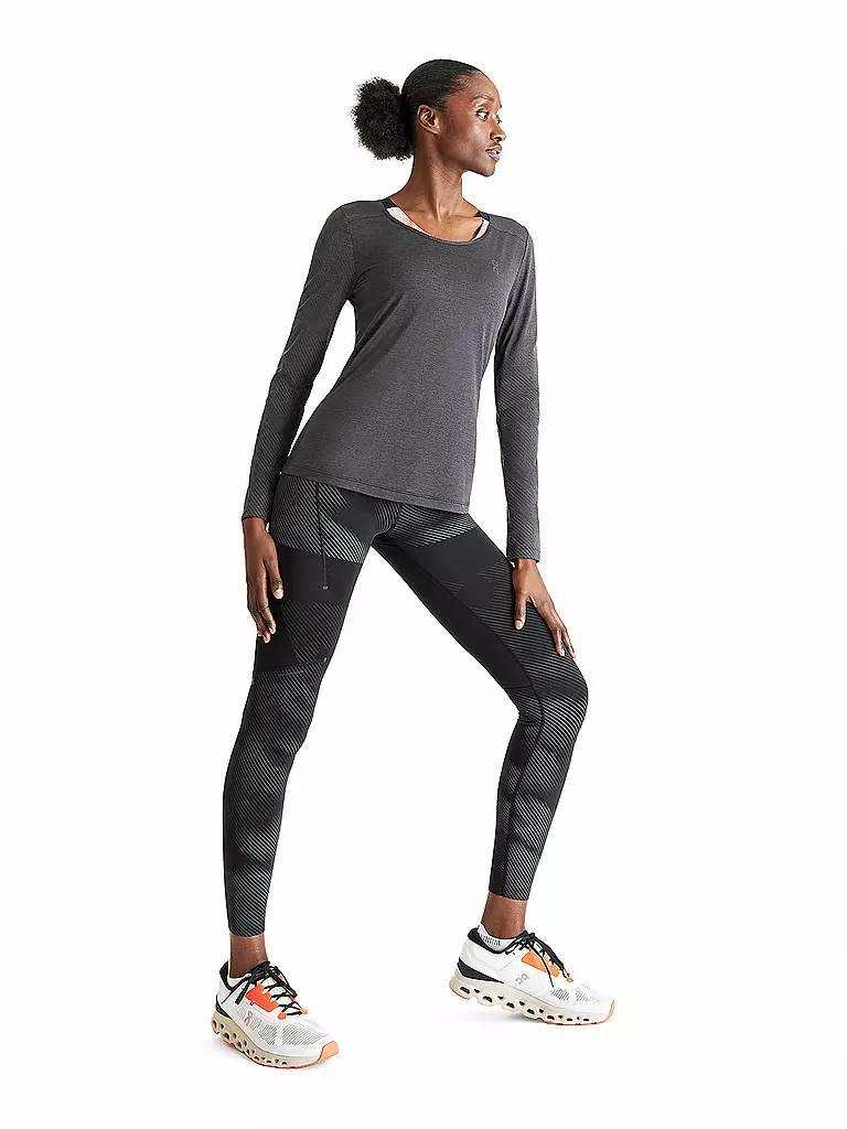 ON | Damen Laufshirt Performance Long-T Lumos | Negro