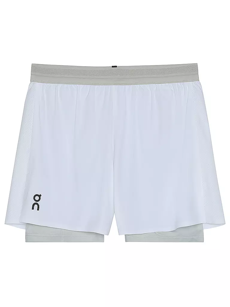 ON | Pantalón corto de running Performance 2/1 para hombre | Blanco