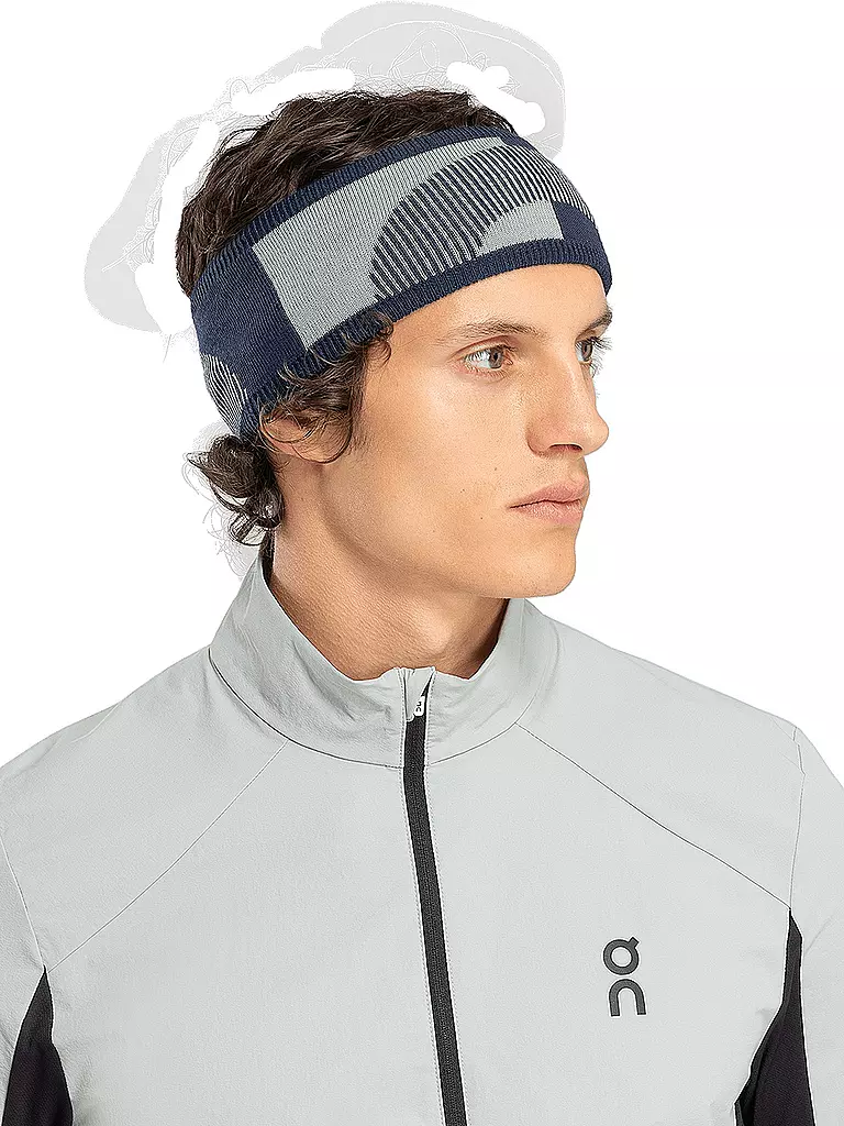 ON | Stirnband Explorer Merino | Azul oscuro