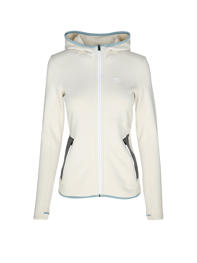 Chaqueta polar con capucha para mujer blanco L