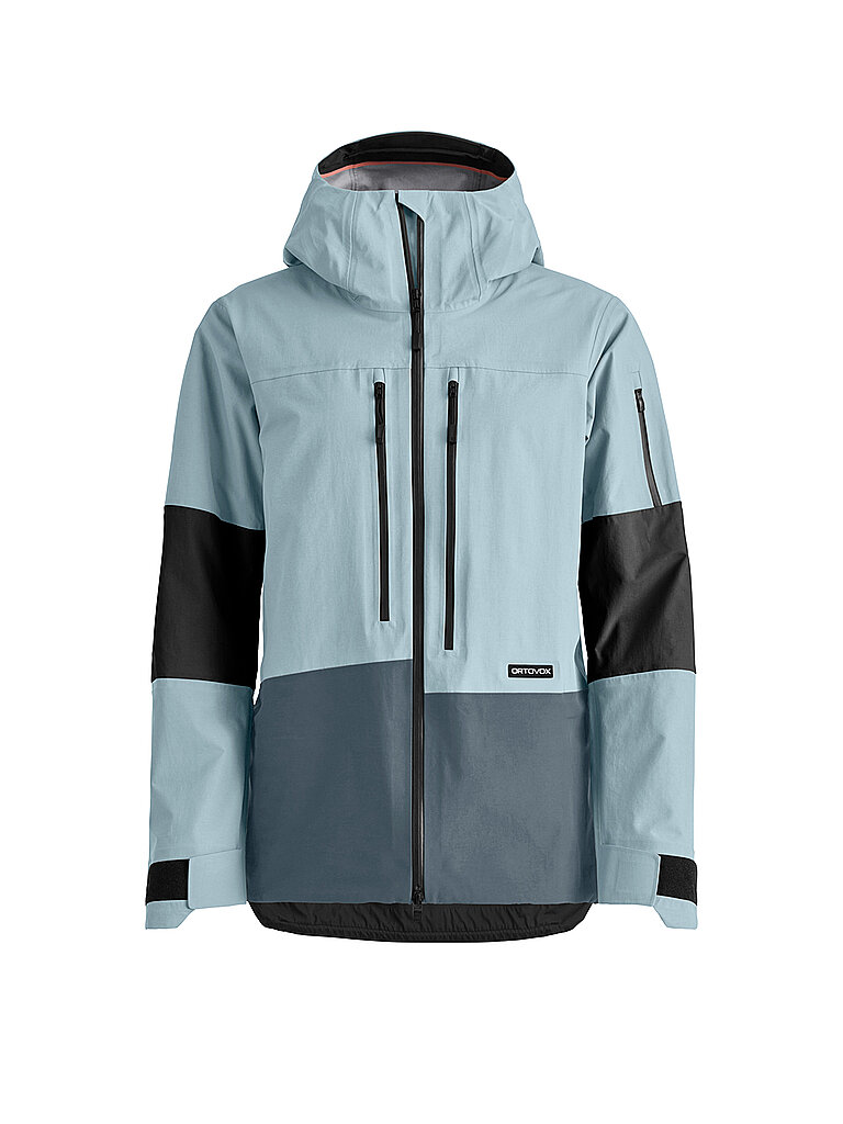 Chaqueta de esquí de travesía para mujer Ravine Free 3L con capucha azul claro XL