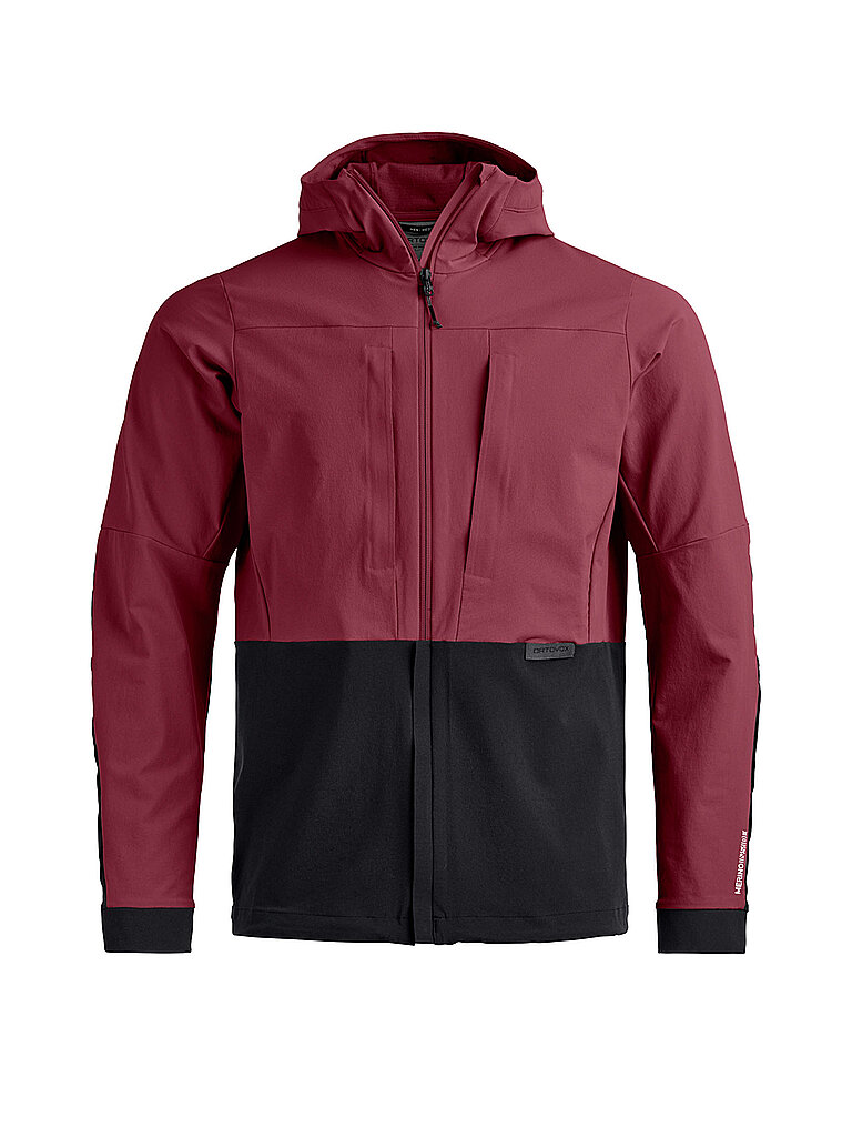 Chaqueta softshell para hombre Trad Plus Hoodie rojo oscuro S