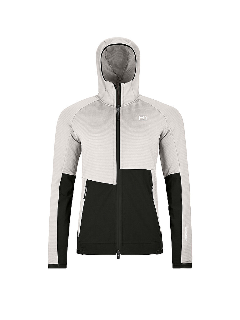 Chaqueta polar con capucha Rib para mujer crema XS