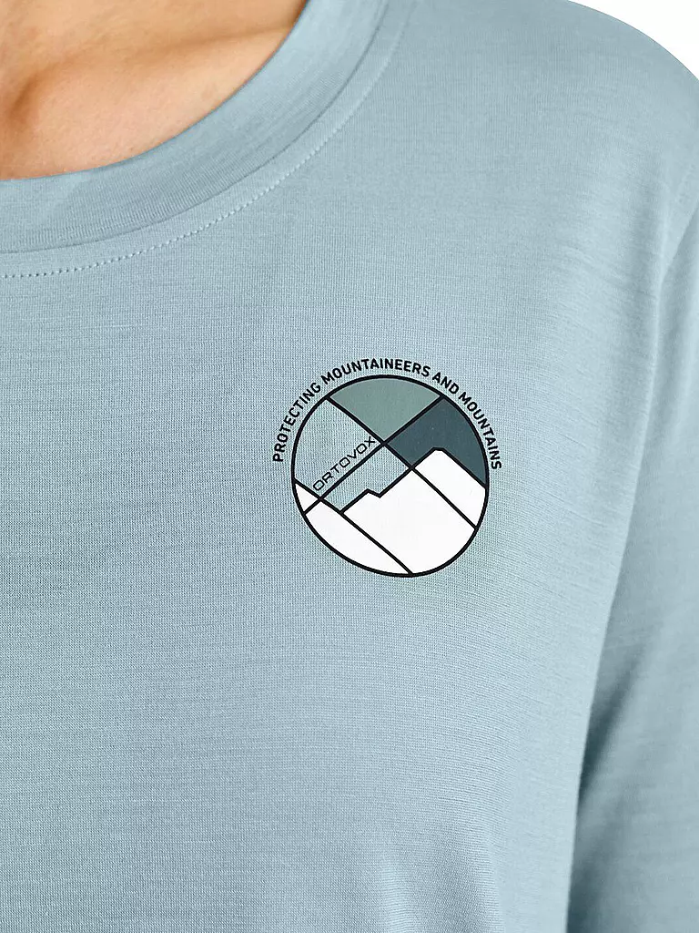 ORTOVOX | Camiseta de senderismo para mujer Round Landscape 140 Cool | Azul claro