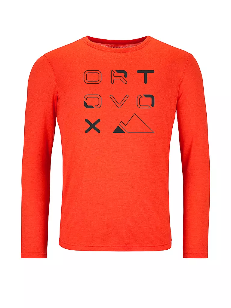 ORTOVOX | Camiseta funcional de hombre 185 Merino Brand Outline | Naranja