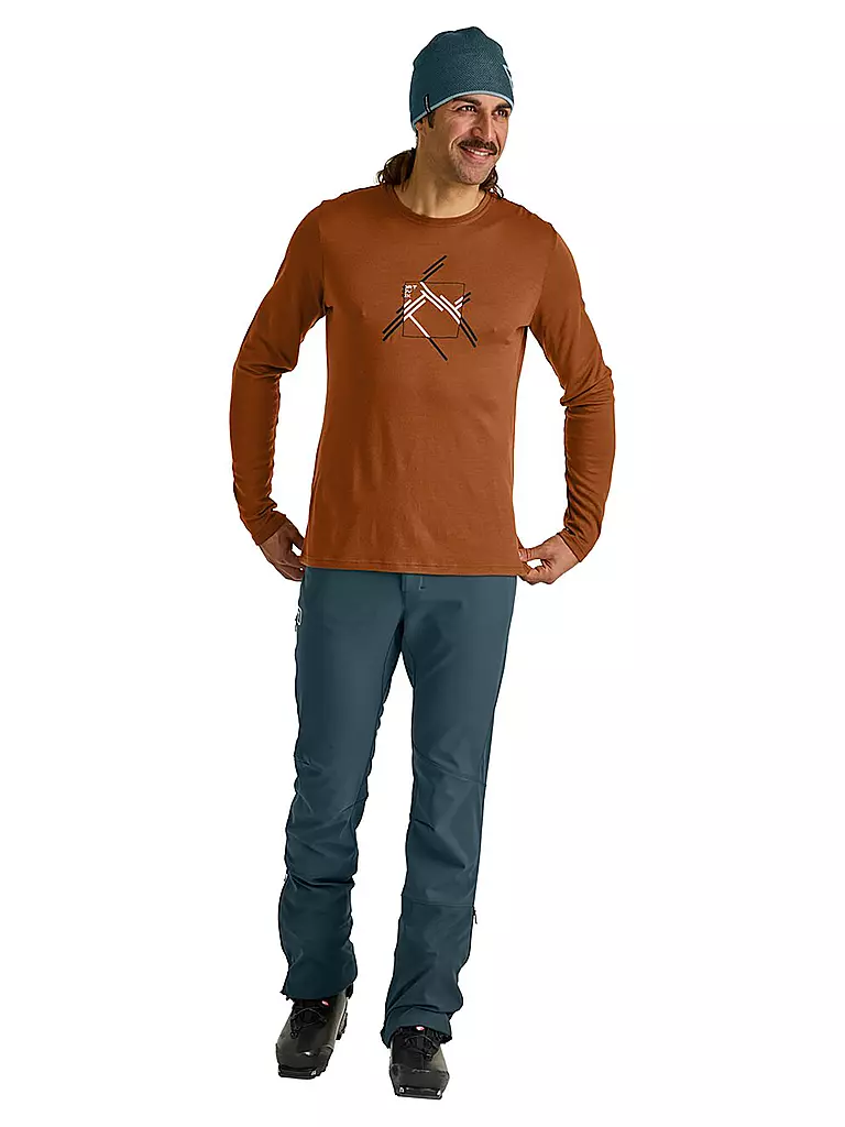 ORTOVOX | Camiseta funcional para hombre 185 Merino MTN Cutout | Marrón