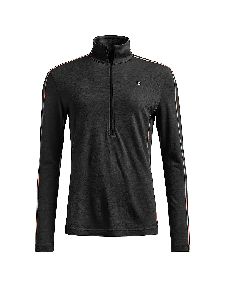 ORTOVOX | Camiseta interior con cremallera para mujer 185 ROCK'N'WOOL | Negro