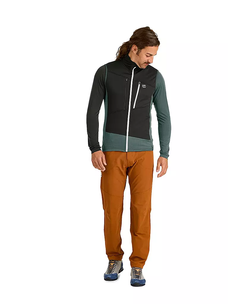 ORTOVOX | Chaleco de hombre Fleece Grid | Petróleo