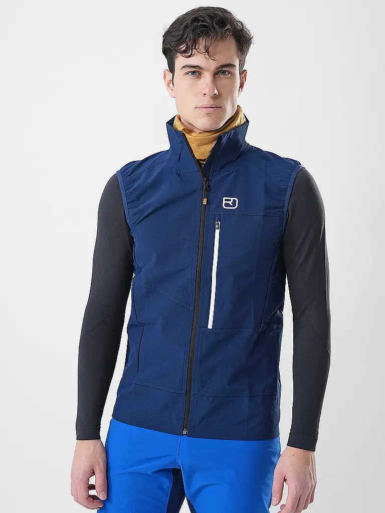 ORTOVOX | Chaleco softshell de touring para hombre Punta Berrino | Azul oscuro