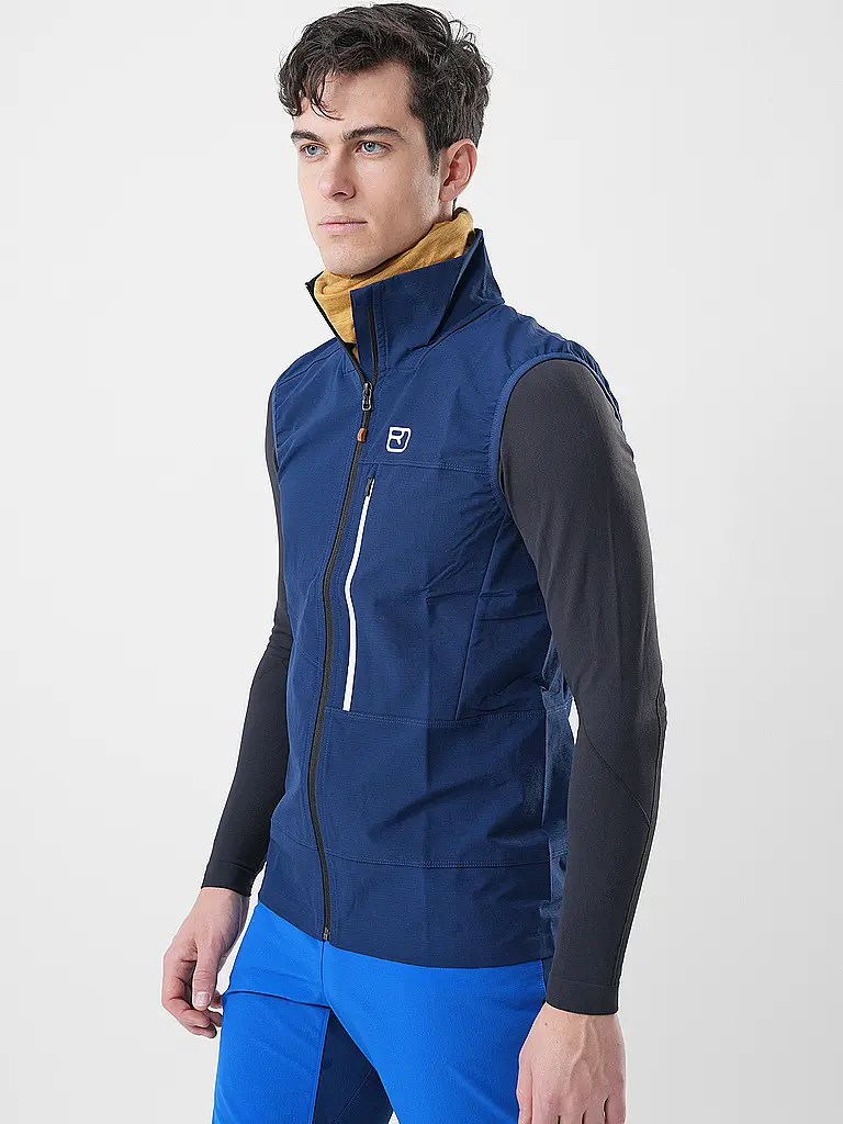 ORTOVOX | Chaleco softshell de touring para hombre Punta Berrino | Azul oscuro