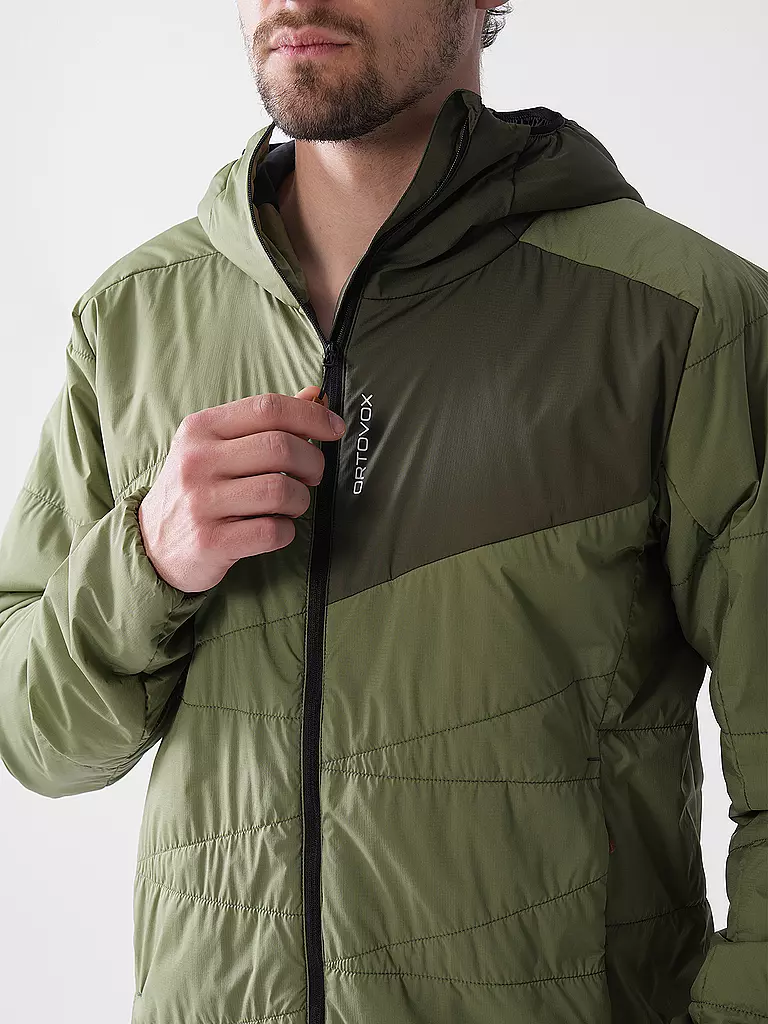 ORTOVOX | Chaqueta aislante de touring para hombre Piz Duan SW con capucha | Oliva
