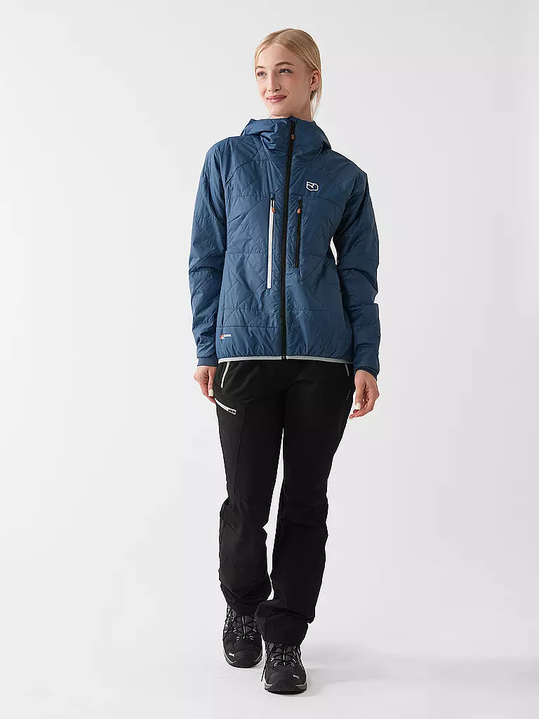 ORTOVOX | Chaqueta aislante para mujer Piz Boé Swisswool con capucha | Azul