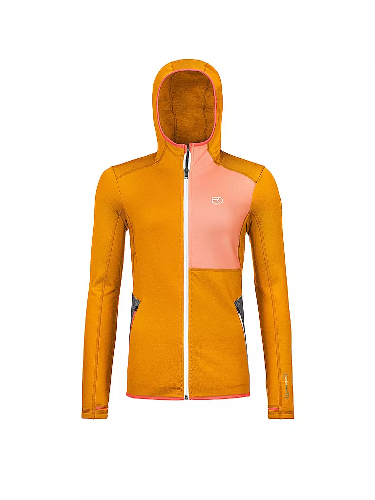 ORTOVOX | Chaqueta con capucha de forro polar para mujer | Naranja