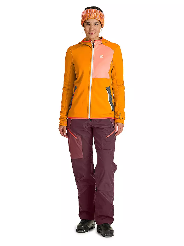 ORTOVOX | Chaqueta con capucha de forro polar para mujer | Naranja