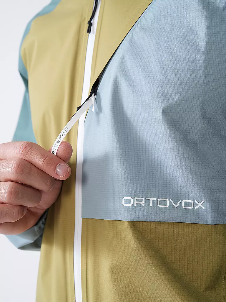 ORTOVOX | Chaqueta de touring para hombre Piz Selva 2.5L con capucha | Mostaza