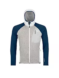 ORTOVOX | Chaqueta polar con capucha de punto clásico para hombre | Gris claro